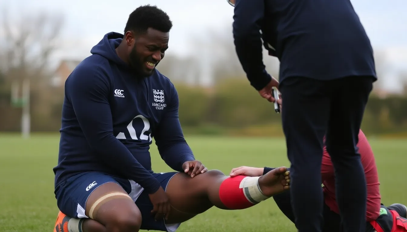 A closeup of FeyiWaboso during a previous match, highlighting his dynamic playing style that has made him a key player for England