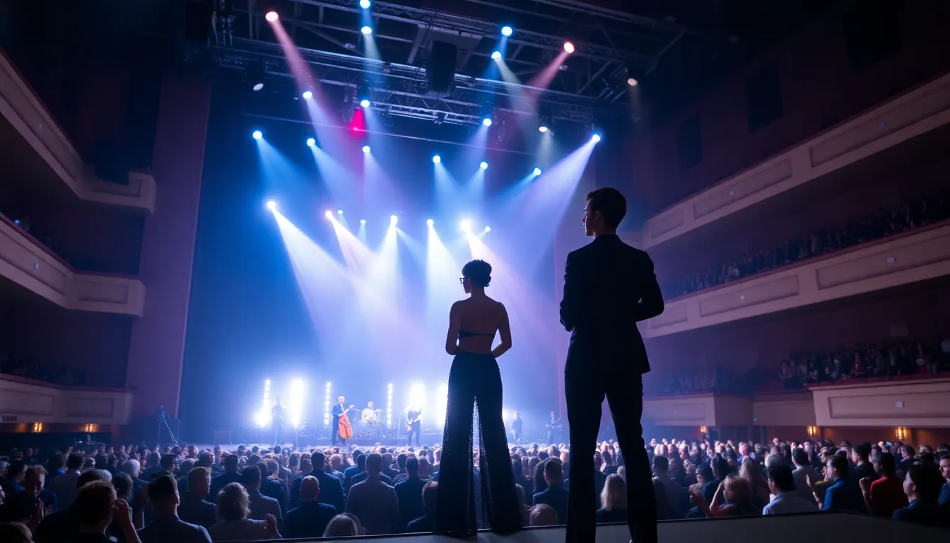 A closeup of FKA Twigs during a powerful moment in her live show, highlighting her emotional connection with the audience