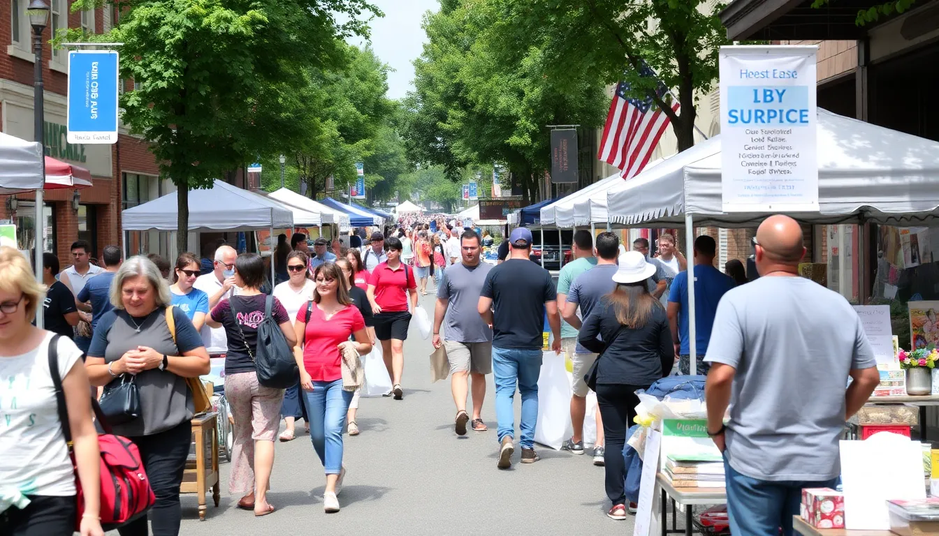 A historic high street adorned with local shops and cafes, representing the heart of the community and its social fabric