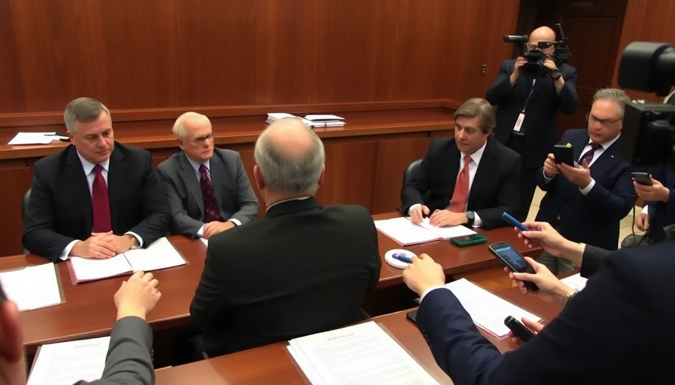 Executives from a funeral service company appear in court as they face fraud charges related to financial misconduct and deceptive billing practices.