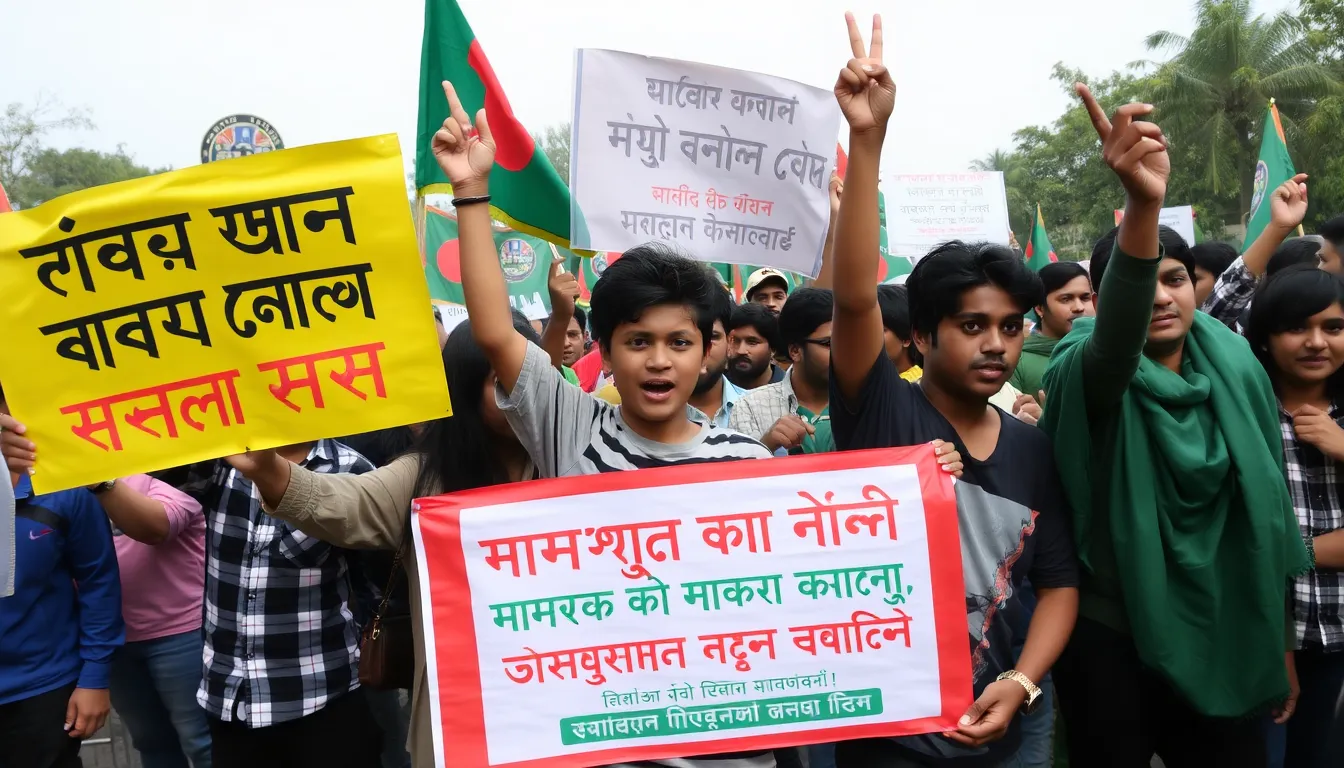 A vibrant scene of students using social media to organize and mobilize support for their political causes ahead of the elections