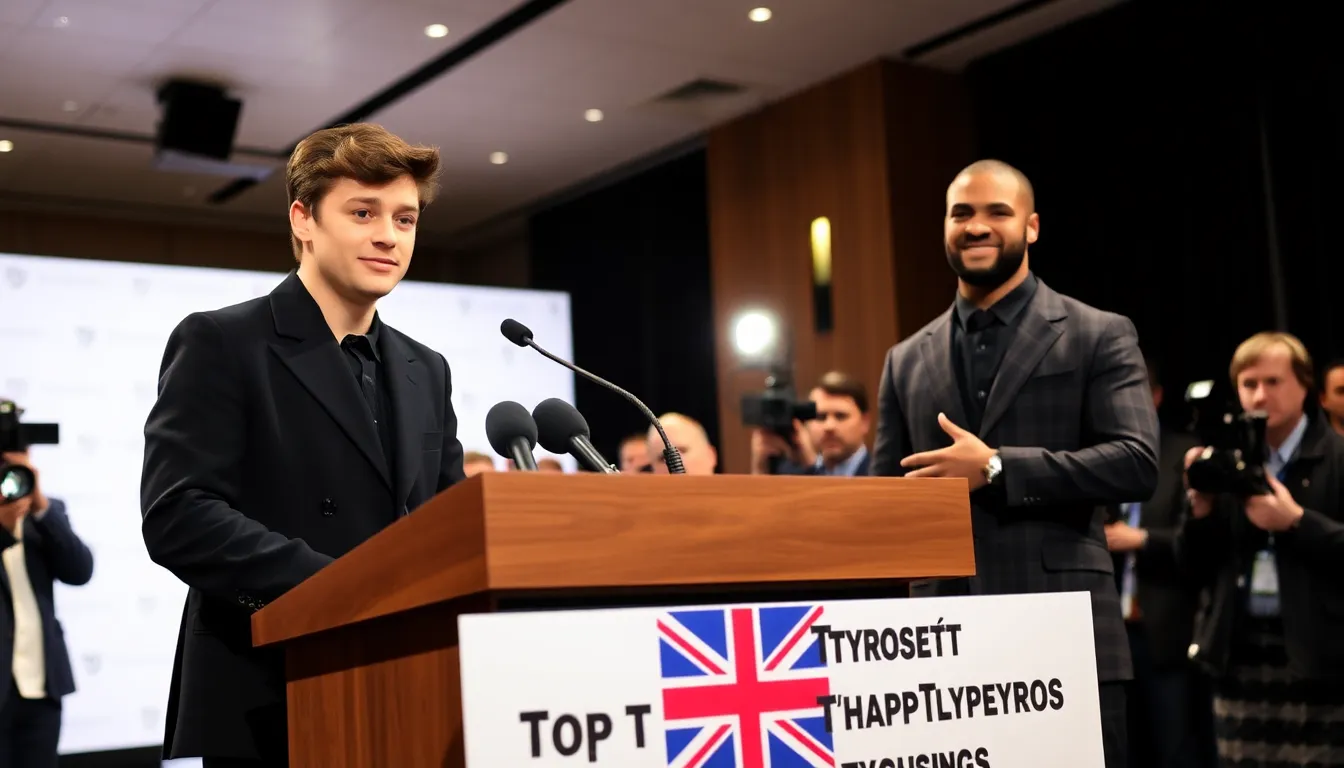 Harry Styles and Anthony Joshua are seen attending a press conference where they are recognized as the UK's top taxpayers, highlighting their contributions to the economy.