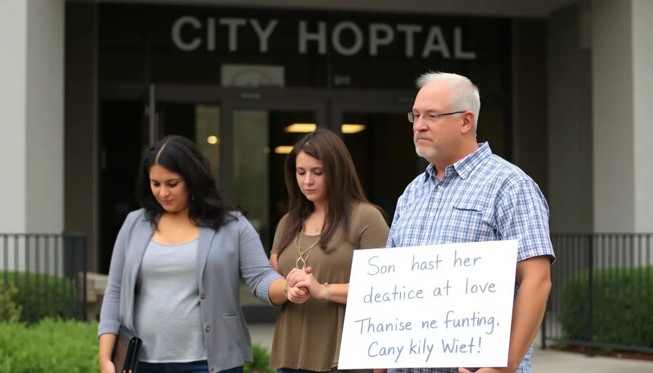 Local community members gather, expressing their support for the grieving family and voicing concerns about healthcare practices in their area