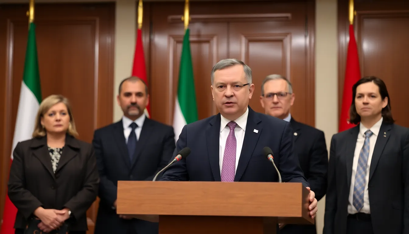 European leaders in a conference room discussing the implications of Hungary's objections to the financial assistance for Ukraine