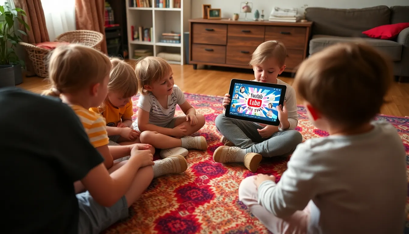 An educator leading a classroom discussion on the implications of A.I. videos, encouraging students to think critically about what they watch online