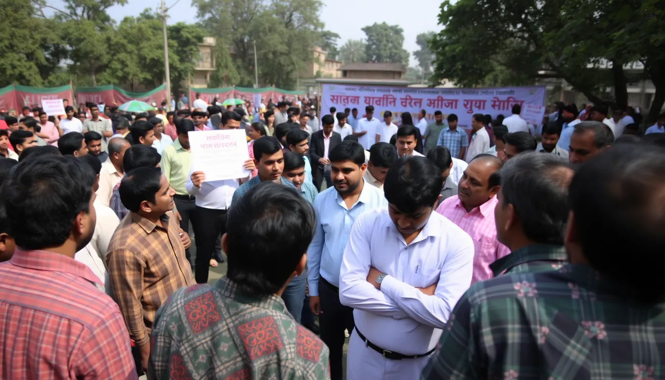 Voters gather at a rally in Dhaka, discussing key issues like political stability and economic challenges ahead of the upcoming national elections in Bangladesh.
