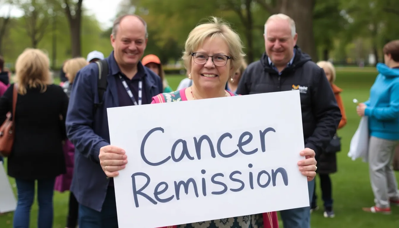A closeup of Szubanski candidly discussing her health challenges, highlighting the significance of mental health and early detection in cancer care