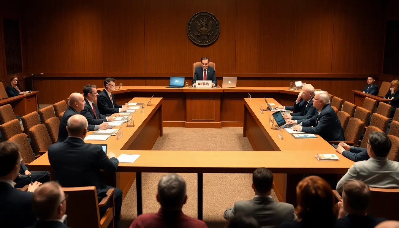 Legal representatives from Meta and YouTube engage in discussions during a landmark trial focused on the implications of digital casinos and online gaming regulations.