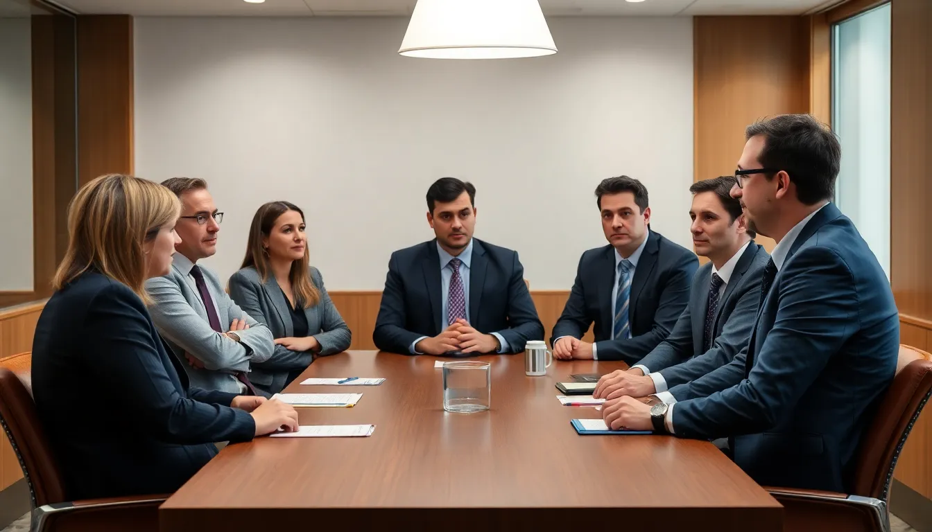 A group of concerned professionals discusses the implications of Microsoft's recent error that exposed confidential emails to its AI tool Copilot during a conference on data privacy and security.