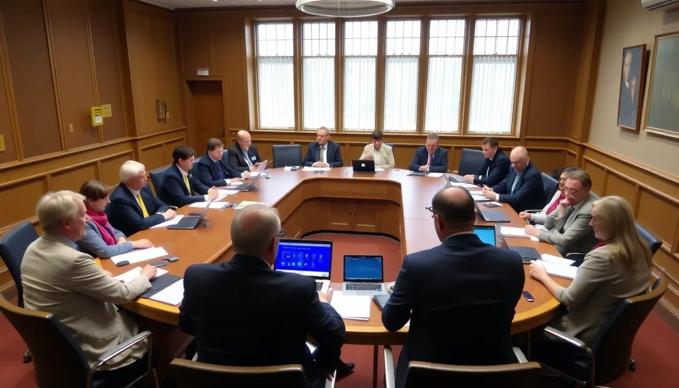 Members of Parliament gather in a committee room, discussing the implications of data centre expansion on the UK's net zero emissions targets.