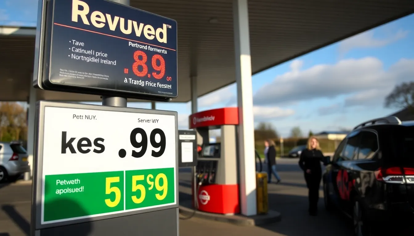 A family happily filling their car with fuel, enjoying the financial relief from recent price reductions