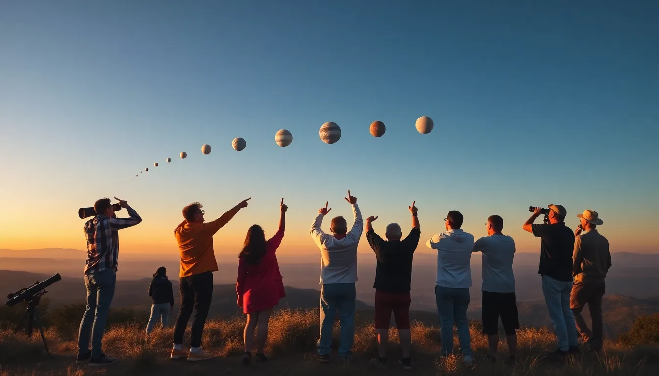 A vibrant social media feed filled with excited posts and images from amateur astronomers sharing their experiences of the planetary event with a global audience