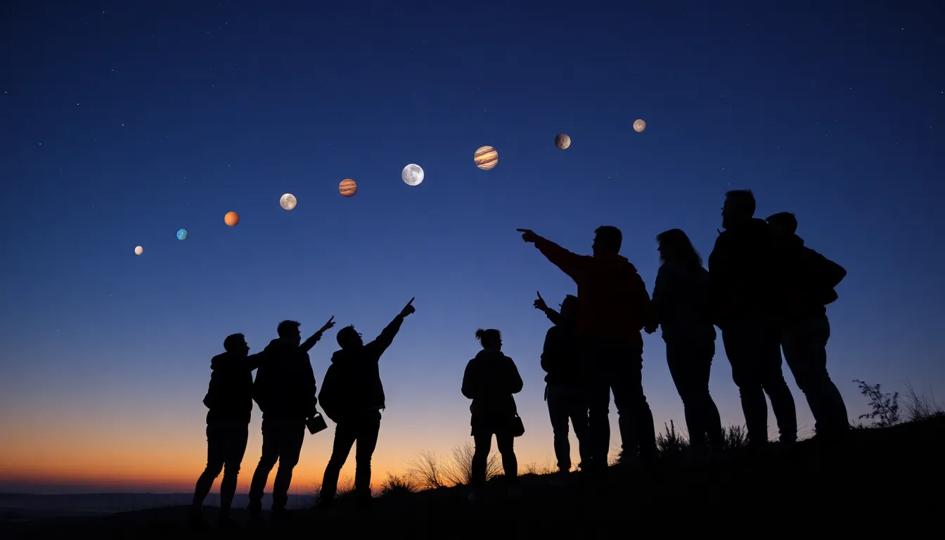 A classroom filled with students engaged in a handson astronomy workshop, learning about the significance of planetary movements and the upcoming celestial alignment