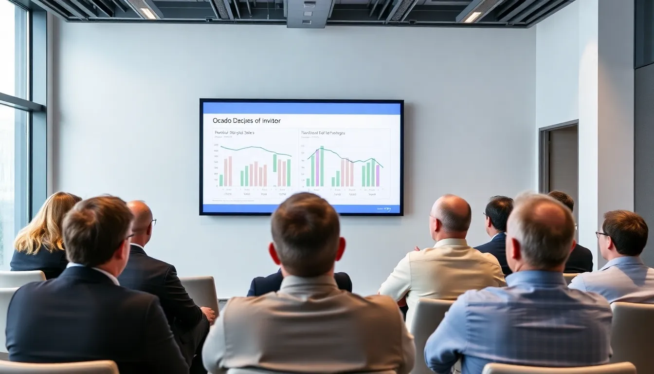 Investors observing market trends and stock performance in response to Ocado's strategic initiatives and ongoing challenges