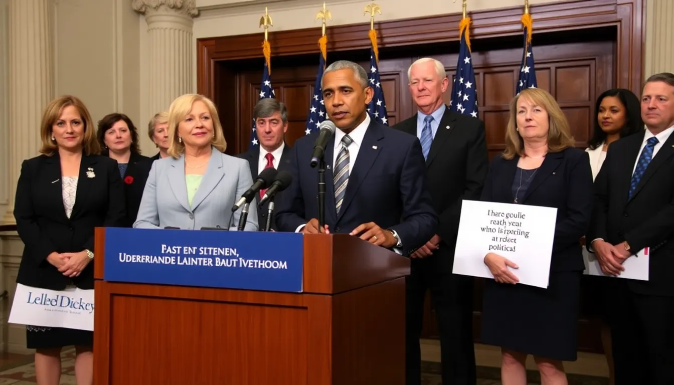 Public figures and political commentators discussing the implications of the video on race and representation in American politics during a press conference