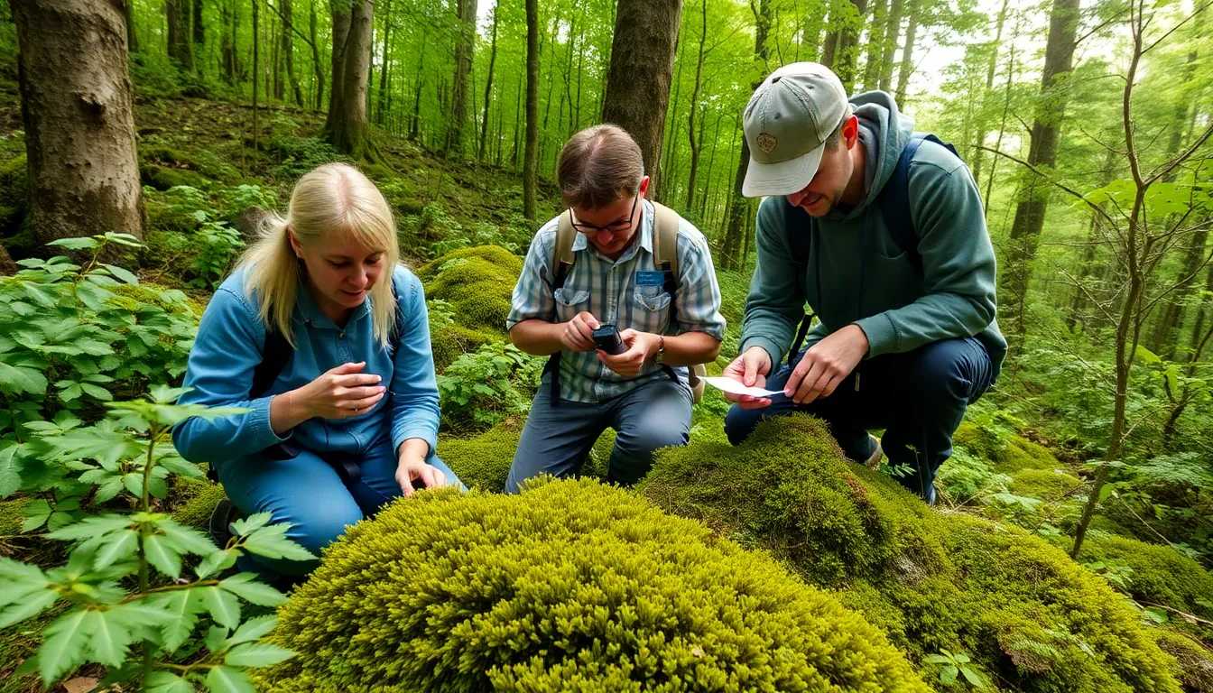 A protected area dedicated to the restoration of rare moss habitats, illustrating collaborative efforts between environmental organizations and scientists to combat climate change