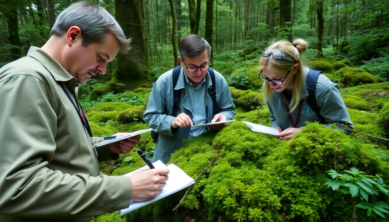 A diverse landscape featuring various moss species, illustrating their contribution to biodiversity and their crucial role in combating climate change