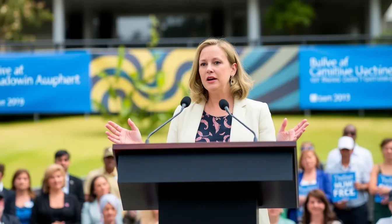 A political meeting among party members debating gender equity initiatives, reflecting the complexities of promoting women's roles in Australian politics