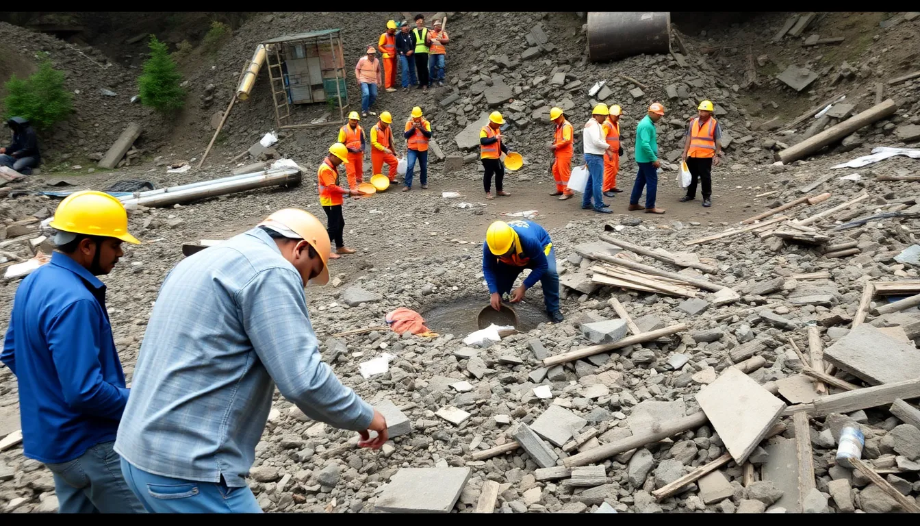 Families mourning the loss of loved ones affected by the recent rathole mine blast, showcasing the emotional toll on the community