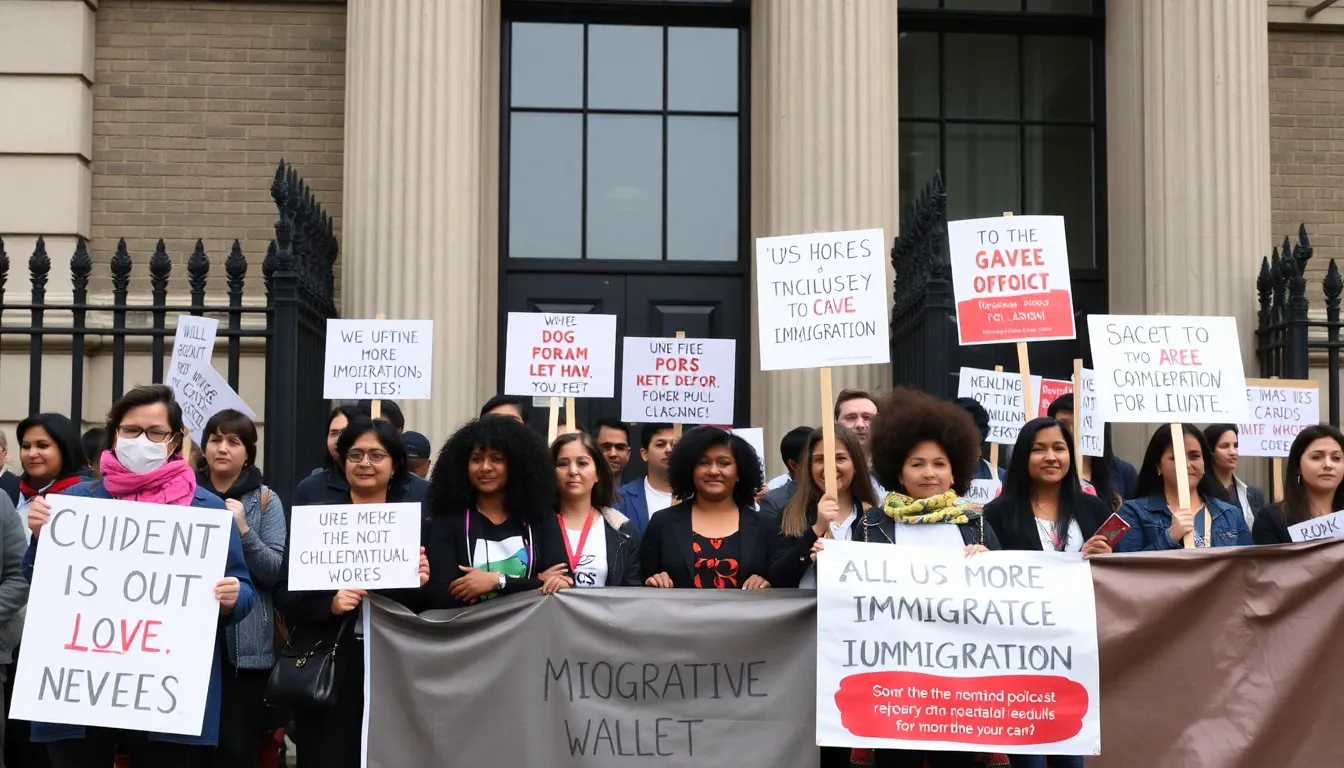 A healthcare worker attending to patients, highlighting the essential role of migrant labor in the UK's healthcare sector and the potential impacts of declining migration