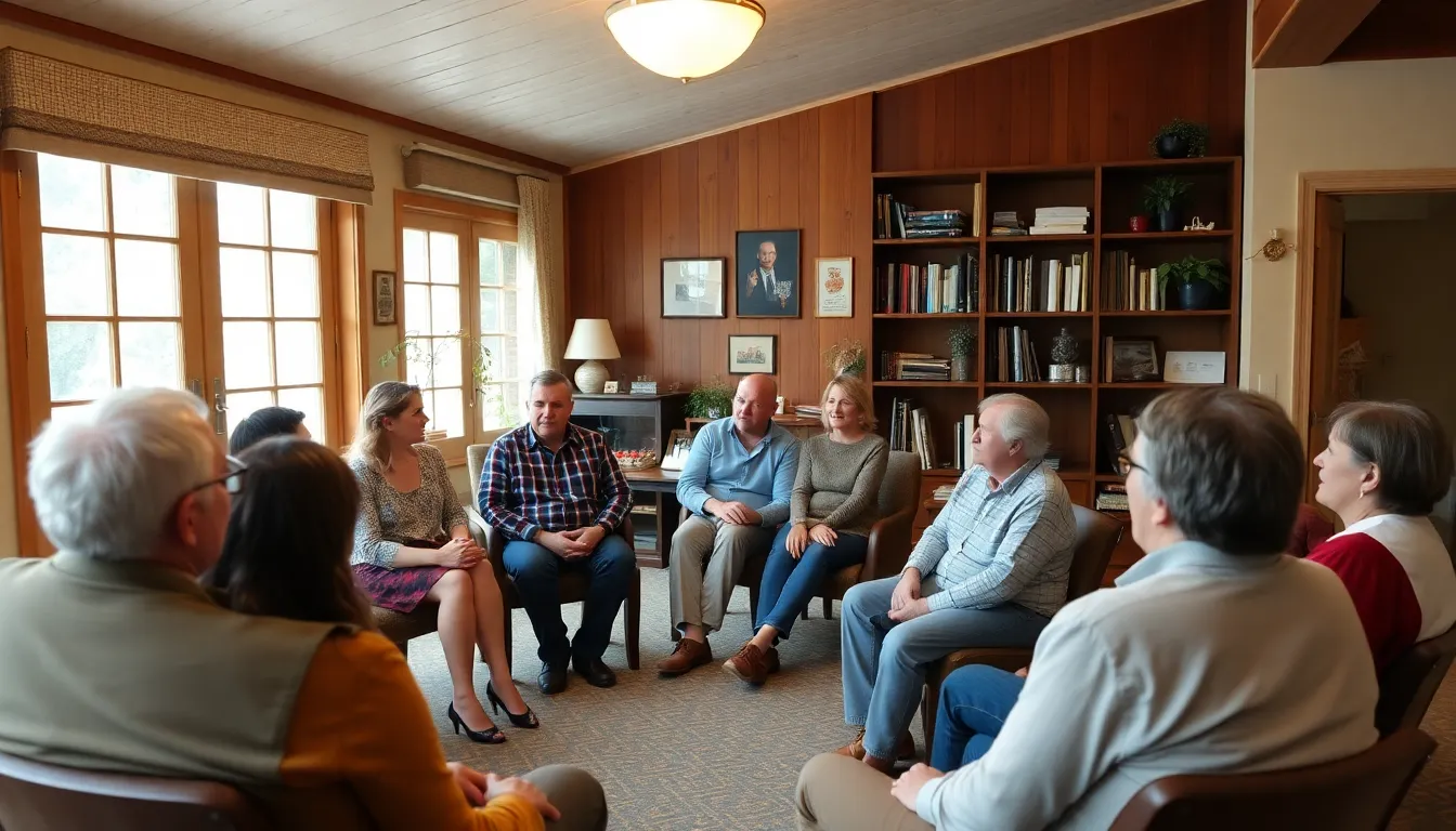 John leads a support group session where participants openly discuss their experiences with intrusive thoughts, fostering a sense of community and understanding among those affected.
