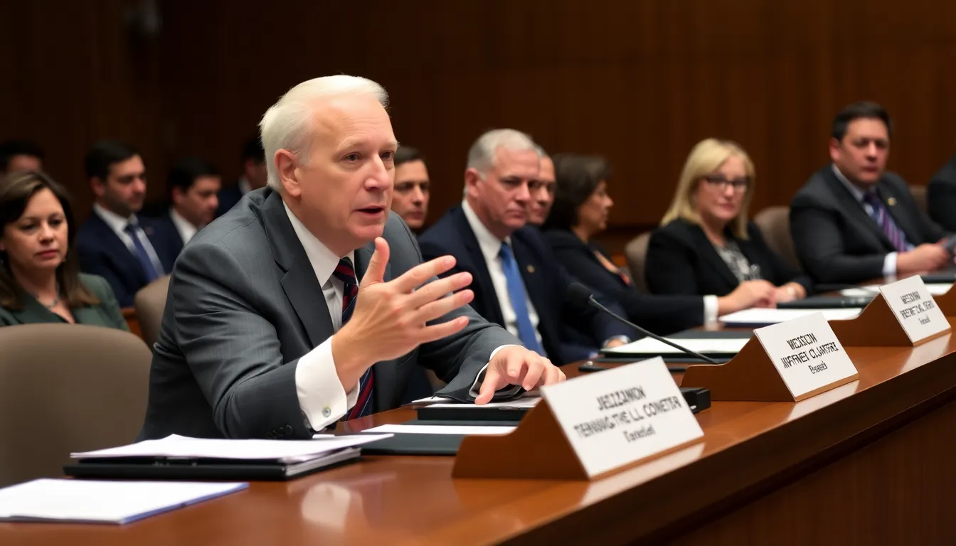 The courtroom atmosphere captures the gravity of Wexner's testimony as lawmakers seek to understand Epstein's influence in elite circles