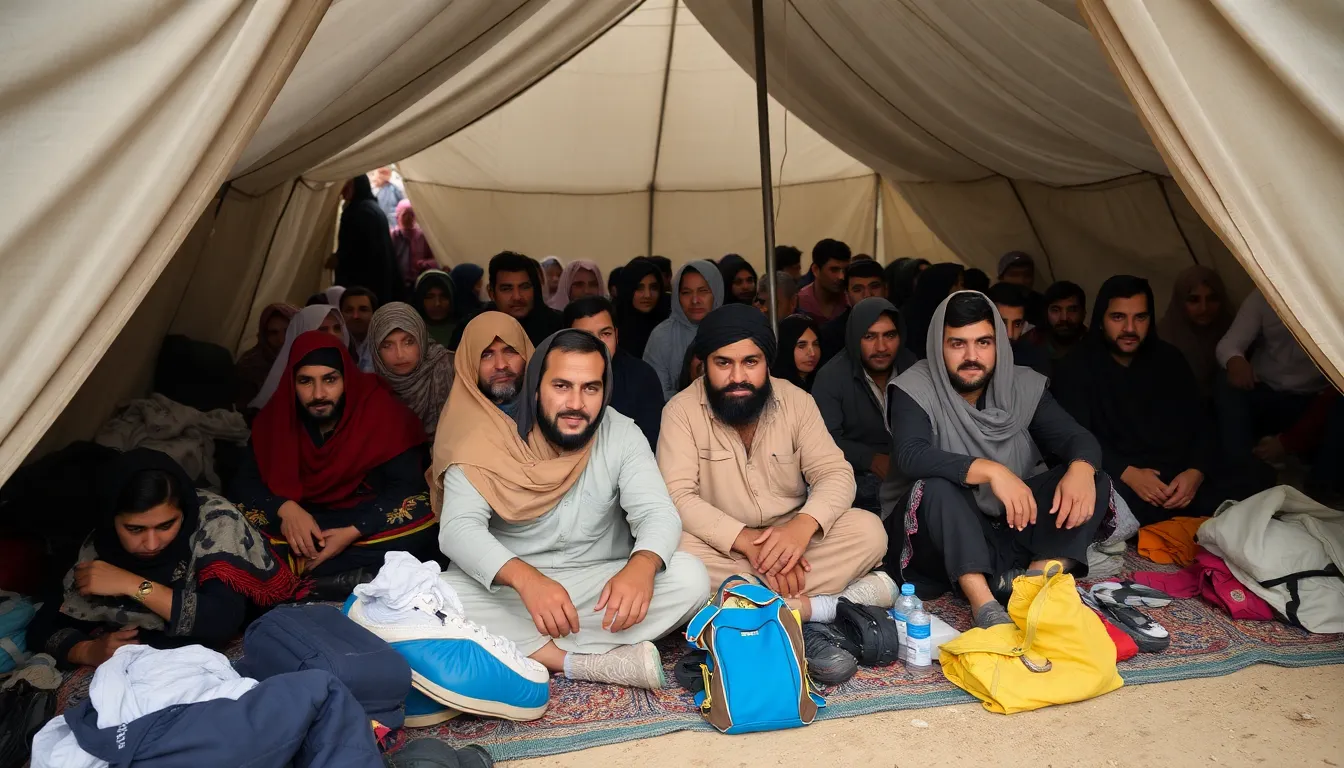 A group of Afghan evacuees discusses their frustrations over the lack of communication regarding their immigration status and resettlement applications