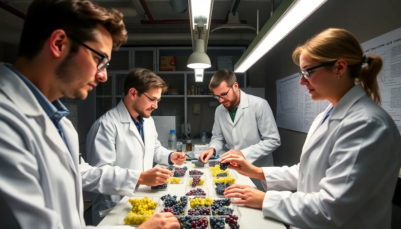 A winemaker examining grape varieties, highlighting the connection between history and modern practices