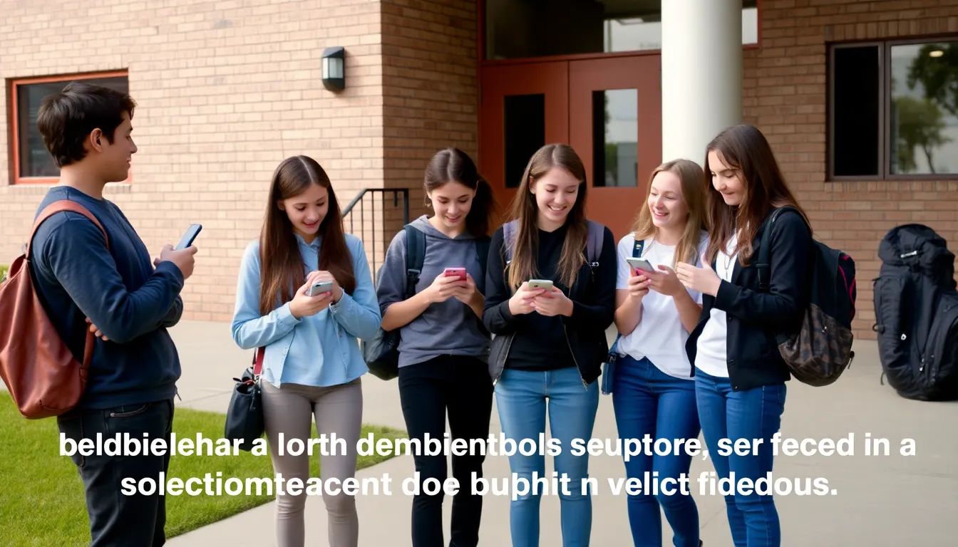A classroom scene where students are focused on their studies, free from the distractions of social media