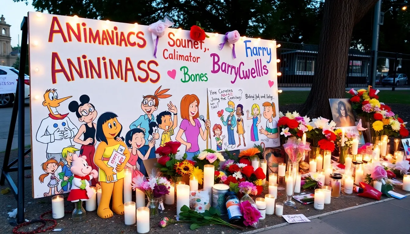 A nostalgic moment capturing the essence of 1990s cartoons, highlighting the cultural impact of shows like 'Animaniacs' and the legacy of Barry Caldwell in animation history
