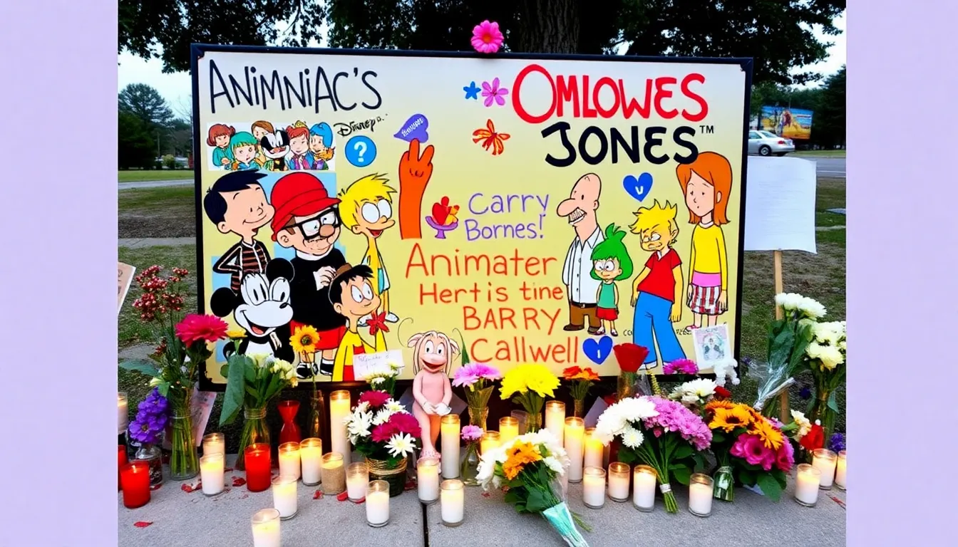 A tribute image featuring heartfelt messages from fans and colleagues, symbolizing the profound loss felt within the animation community following Barry Caldwell's passing