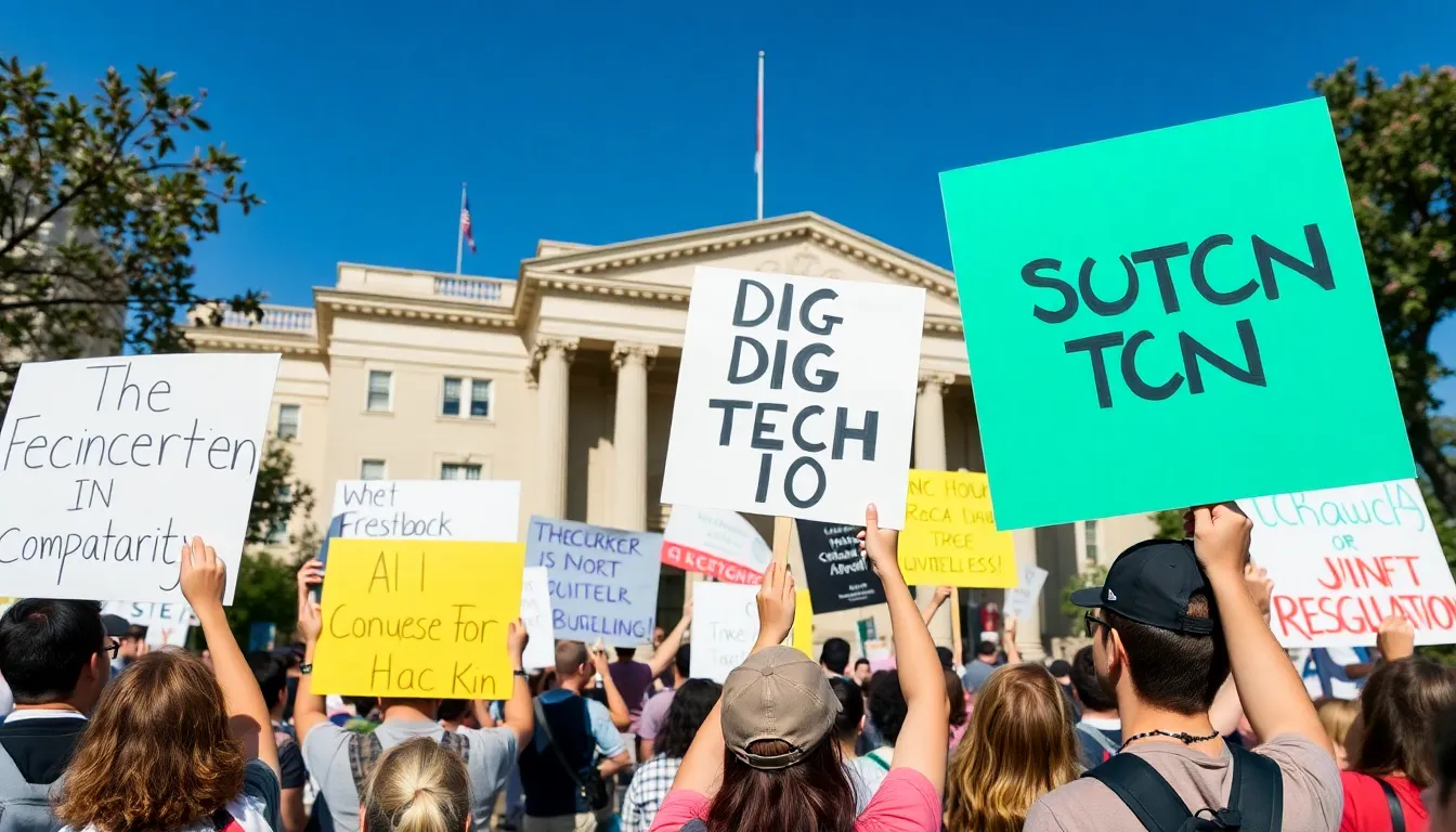 A group of lawmakers discussing the need for regulatory reform in response to growing public support for stricter regulations on big tech companies