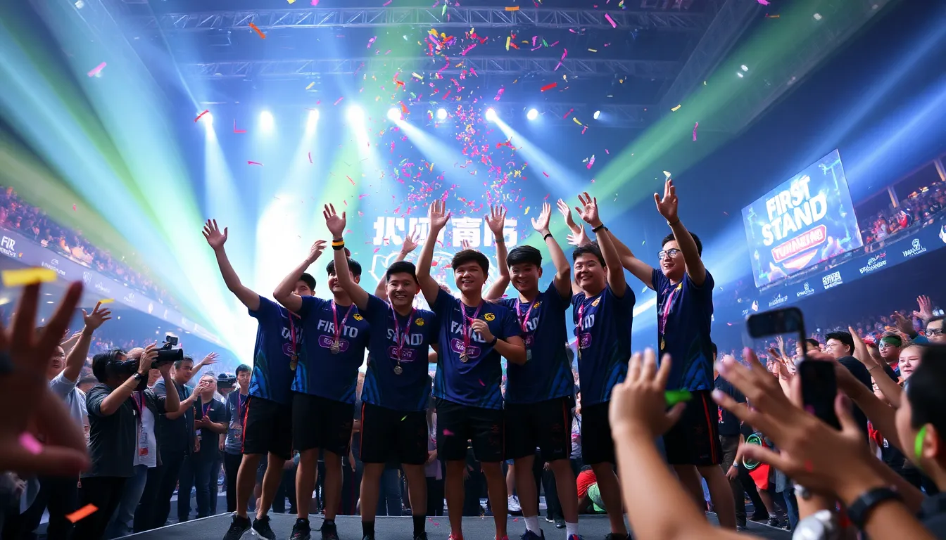 A vibrant esports event atmosphere captures the excitement of fans and players alike, reflecting the increasing popularity of competitive gaming