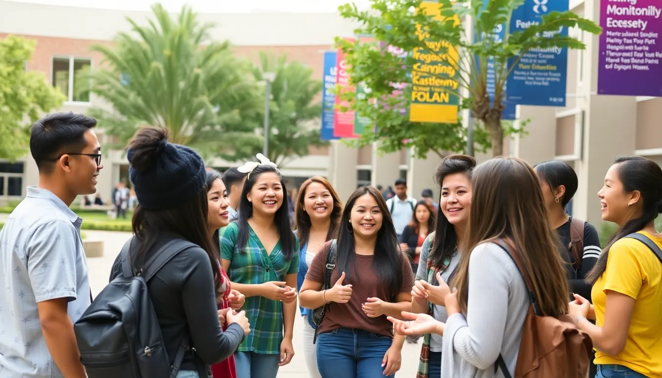 A group of students sitting together, sharing laughter as they navigate the absurdities of campus life in a postpandemic world