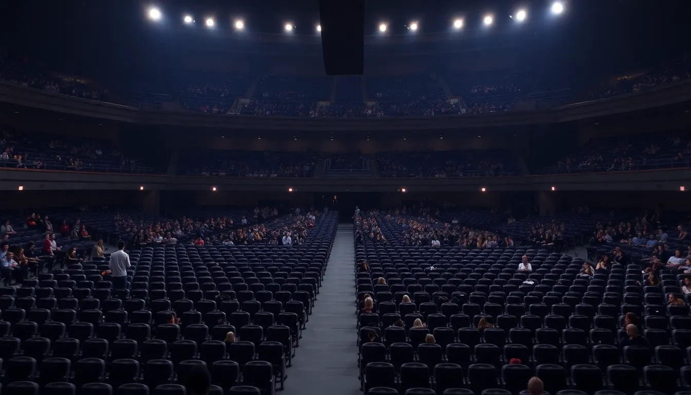 Fans eagerly awaiting the performance at the comeback show, showcasing a mix of excitement and disappointment in the atmosphere