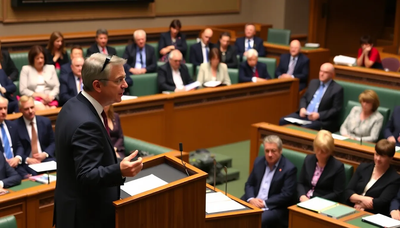 Mark Carney speaks passionately at the Australian parliament, emphasizing the urgent need for multilateral cooperation to address the fragility of the global order amid rising geopolitical tensions and economic instability.