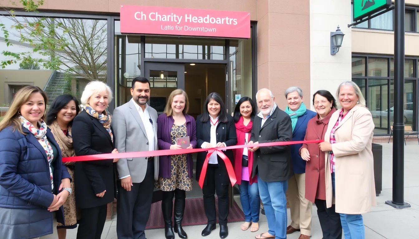 A diverse group of volunteers working side by side, creating a welcoming environment that encourages community engagement and support for various initiatives