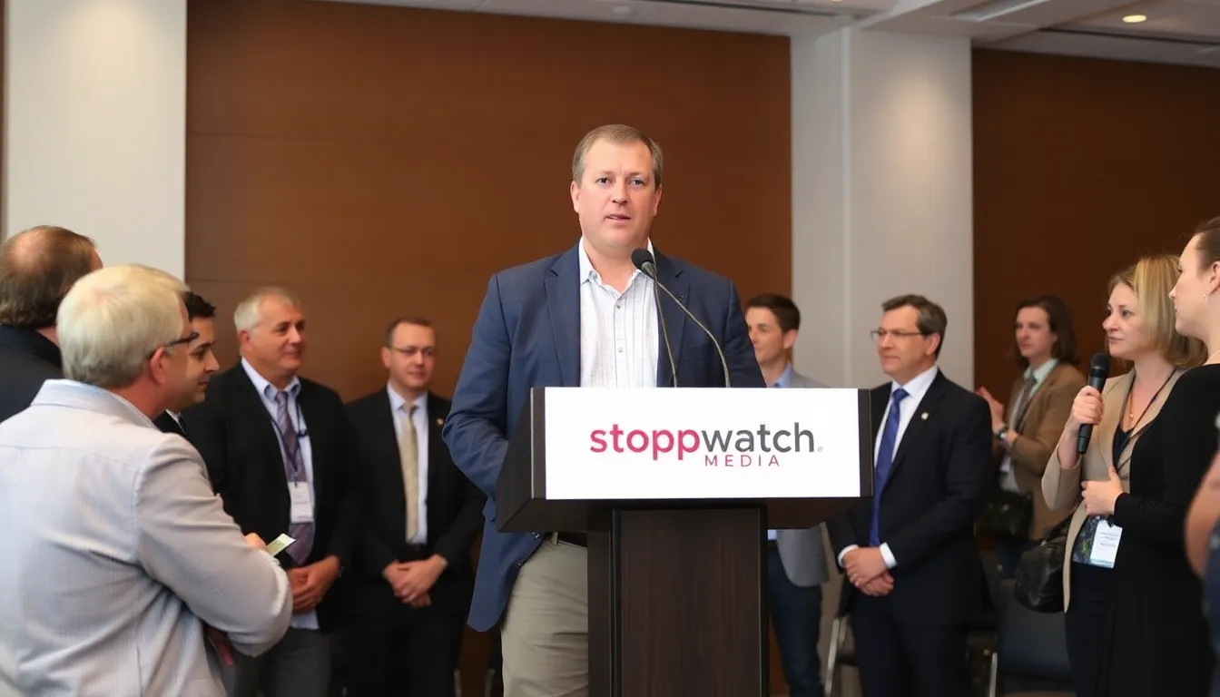 The Mediapro Studio team collaborates with Stopwatch Media executives, highlighting the strategic partnership aimed at creating innovative content for global audiences