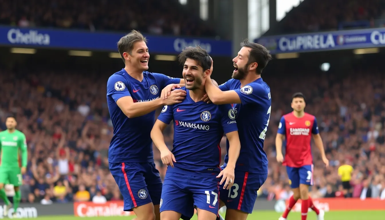 A tense moment on the pitch as Chelsea faces a formidable opponent, highlighting the challenges of maintaining consistent performance in a competitive league