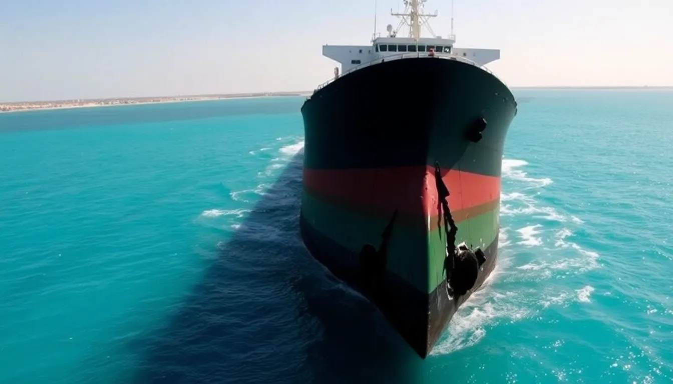 The damaged Russian tanker Mikhail Ulyanov floats in Libyan waters, raising concerns over environmental hazards and geopolitical implications as it drifts after losing power.