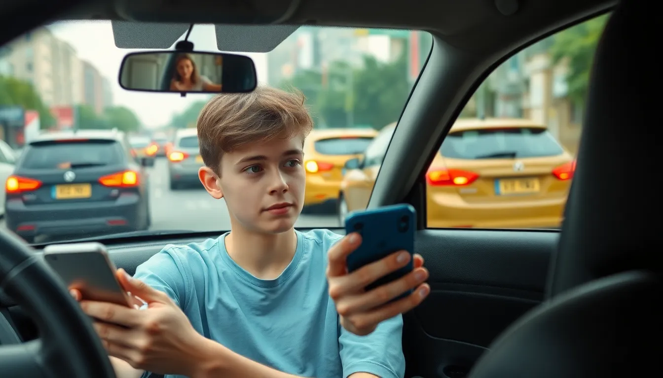 An infographic showcasing rising statistics on traffic accidents linked to distracted driving, emphasizing the urgent need for awareness and action