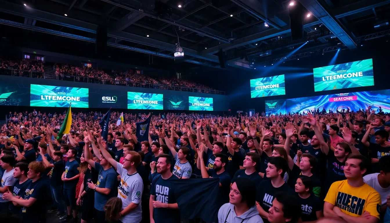 Professional players intensely focused on their screens, demonstrating highlevel strategy and teamwork in a Dota 2 match at DreamHack Birmingham