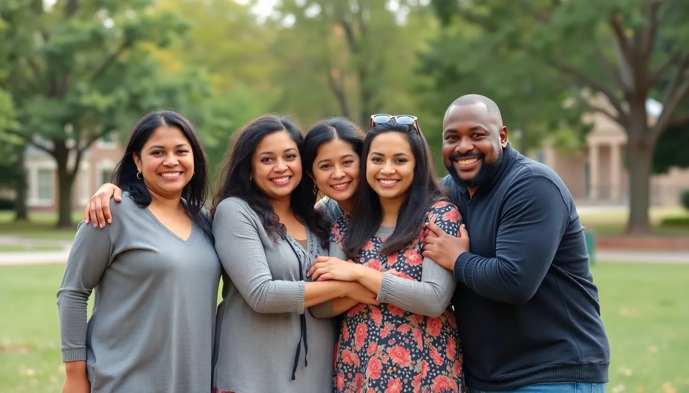 A family gathers together, smiling and embracing each other, as they prepare to donate kidneys to their siblings in need of transplants.