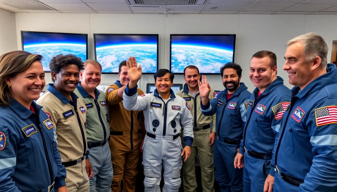 A classroom filled with students engaged in a discussion about the positive impacts of space exploration, inspired by the narrative of 'For All Mankind.'