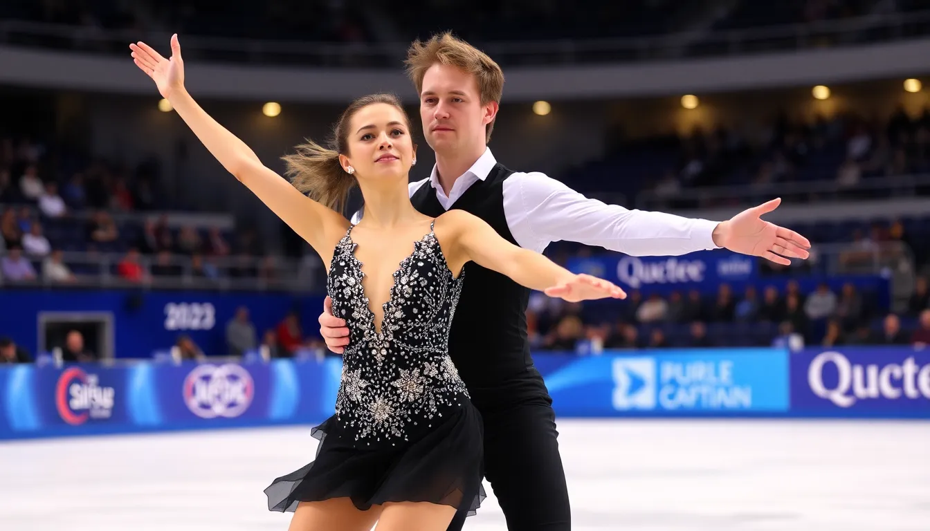 Fans passionately supporting their favorite skaters, showcasing the intense atmosphere of competitive figure skating