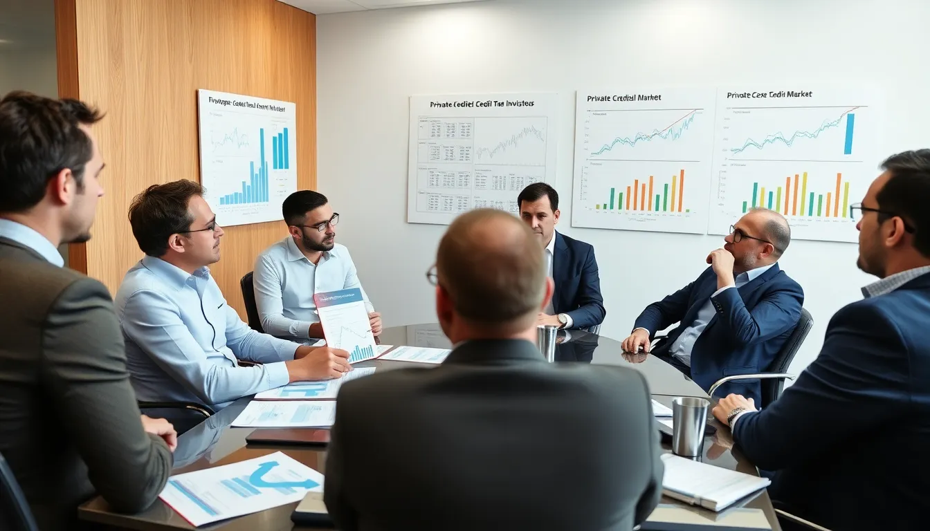 A small business owner looking concerned while examining financial documents, highlighting the challenges faced by enterprises seeking funding in a tightening credit environment