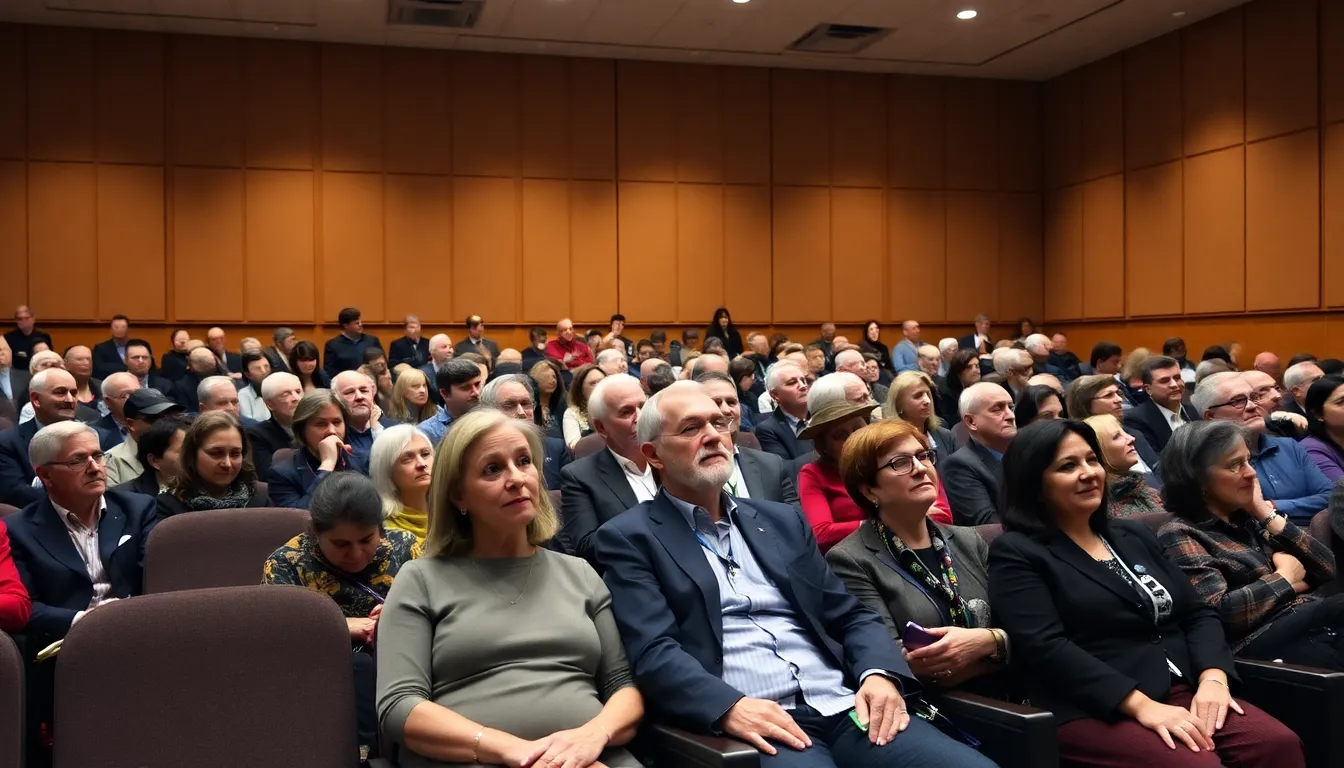 A gathering of scholars engaged in a discussion about Habermas's theories on communicative rationality and democratic engagement