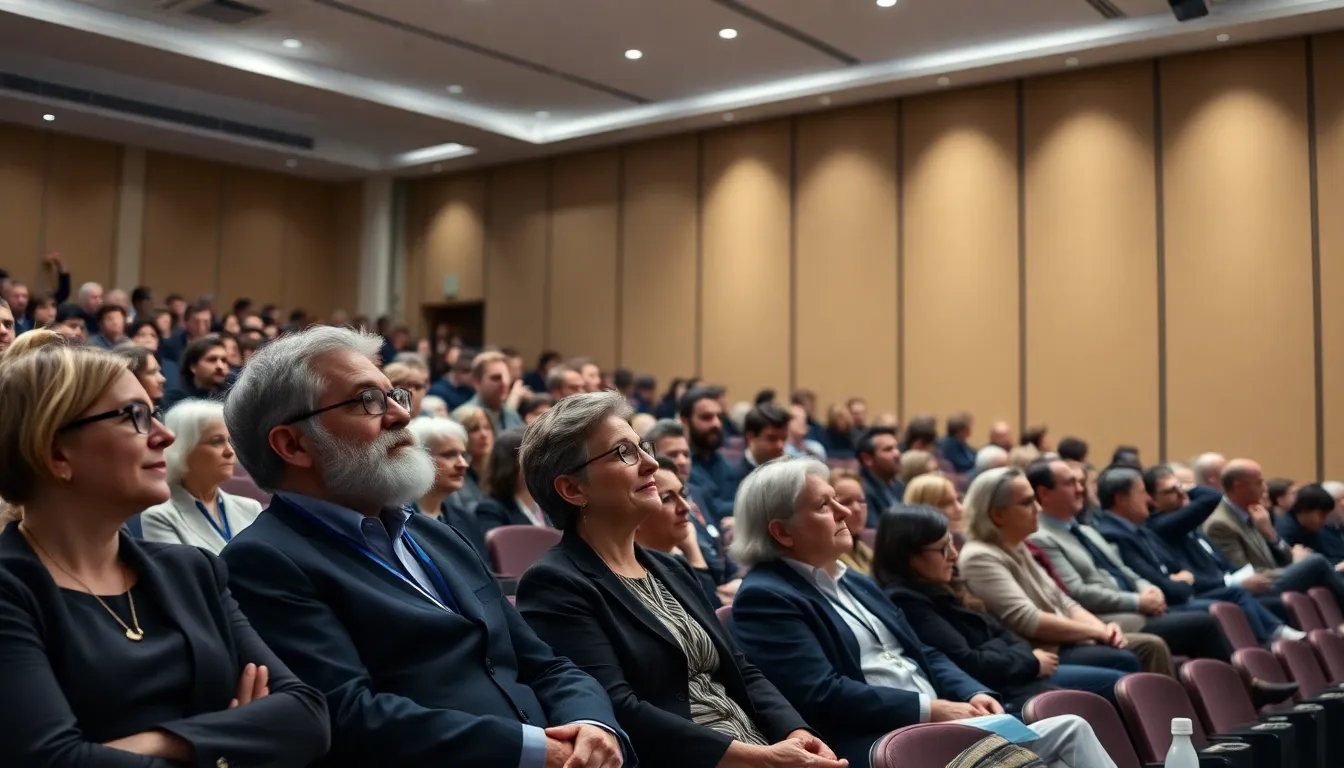 An academic conference where participants explore the impact of Habermas's work on contemporary political discourse and social justice