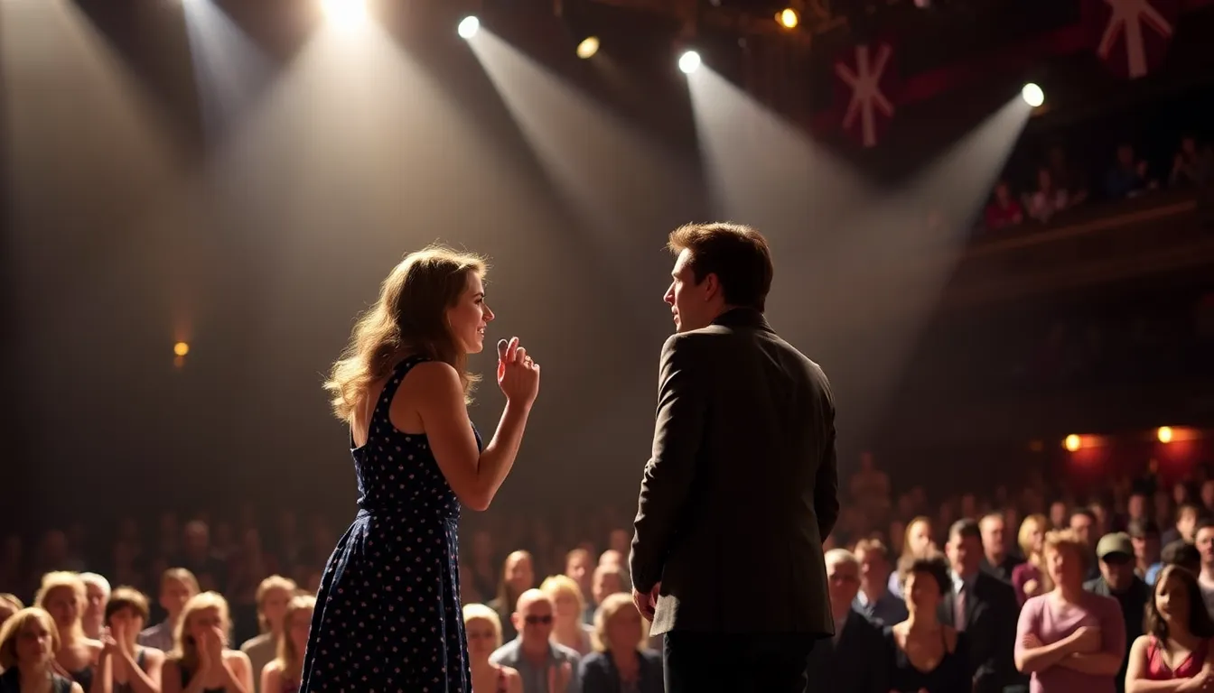 A scene from 'The Last Five Years' highlights the complex relationship dynamics between Cathy and Jamie, set against the vibrant backdrop of New York City