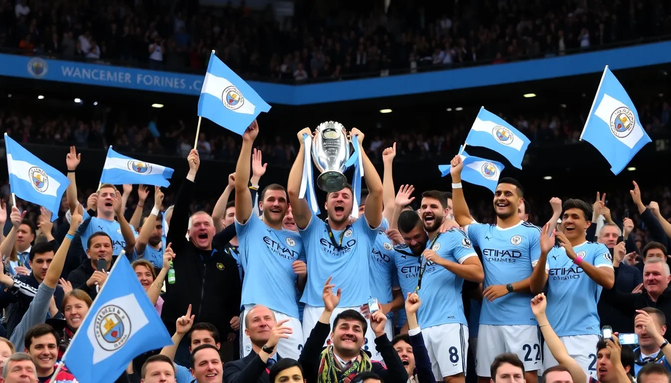 Fans gather to cheer for Manchester City, showcasing their excitement and support during the live ePremier League matches